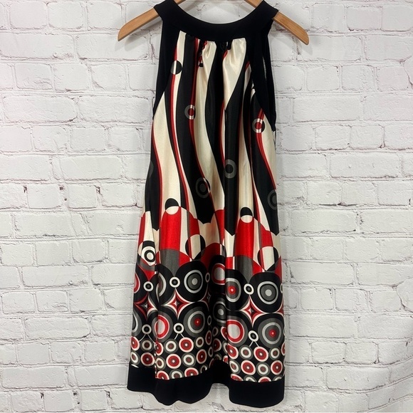 Issue Women’s sleeveless resort dress Vacation resort black white red silky - Picture 5 of 8